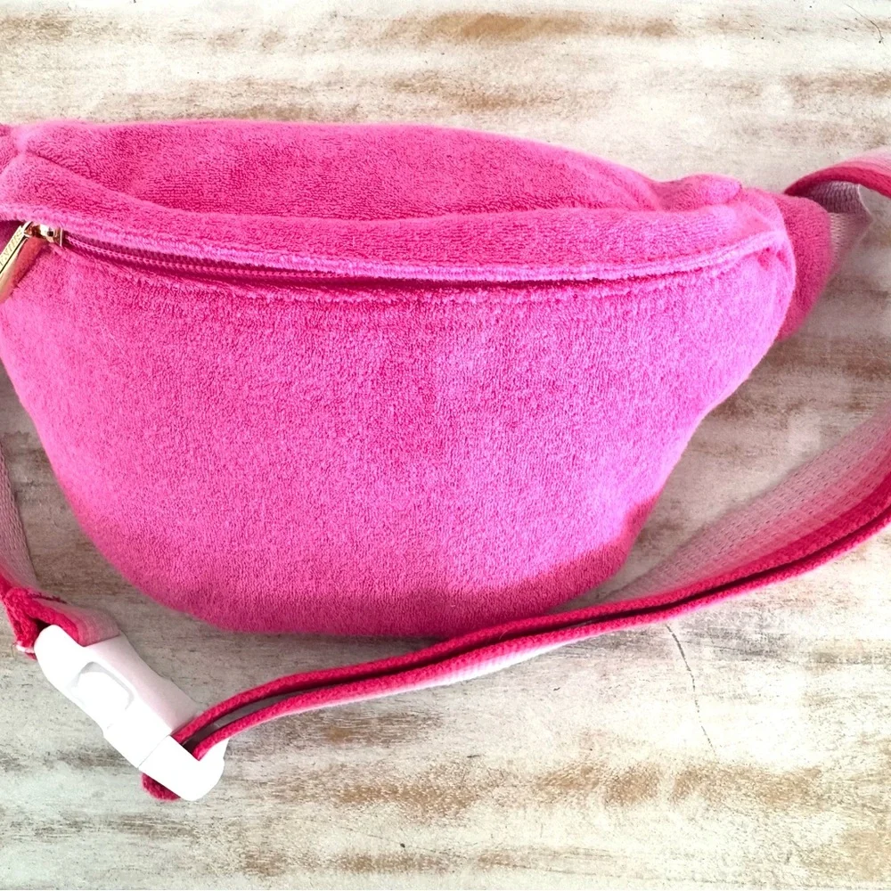 Pink and Green Stripe Shiraleah Belt Bag - Handbag Travel Bag Compact Belted Bag